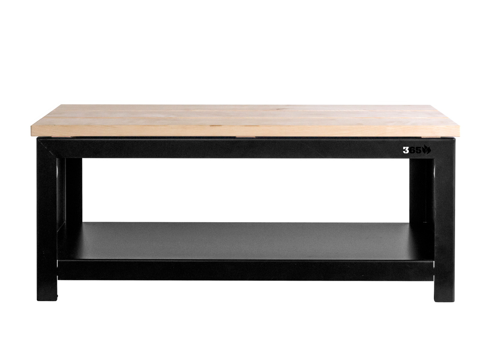 Bench 100 Bank und Holzlagerplatz in corten oder schwarz | Feuercampus365